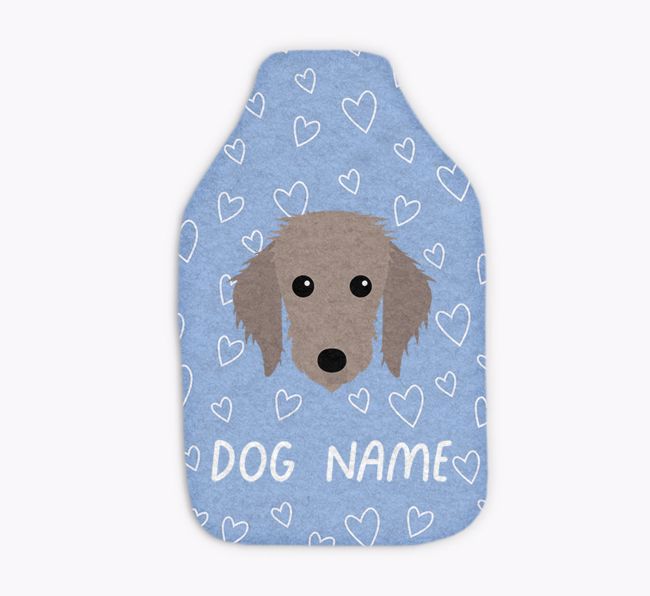 Heart Pattern: Personalised {breedFullName} Hot Water Bottle